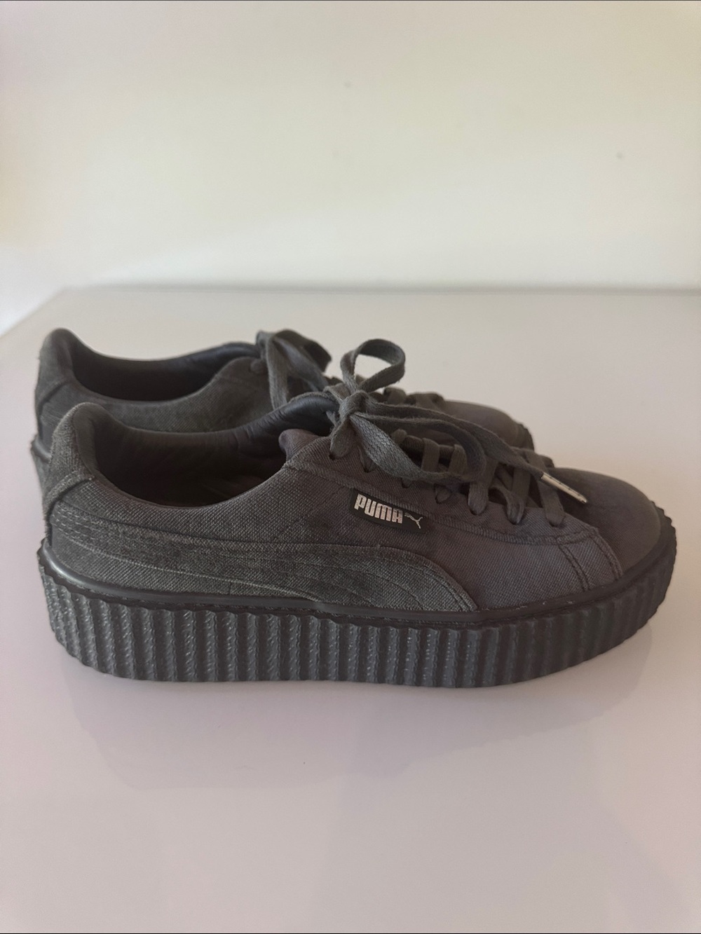 Puma x Fenty by Rihanna Creeper Velvet Glacier Gray Size 7 (EU 37.5) - Picture 7 of 14